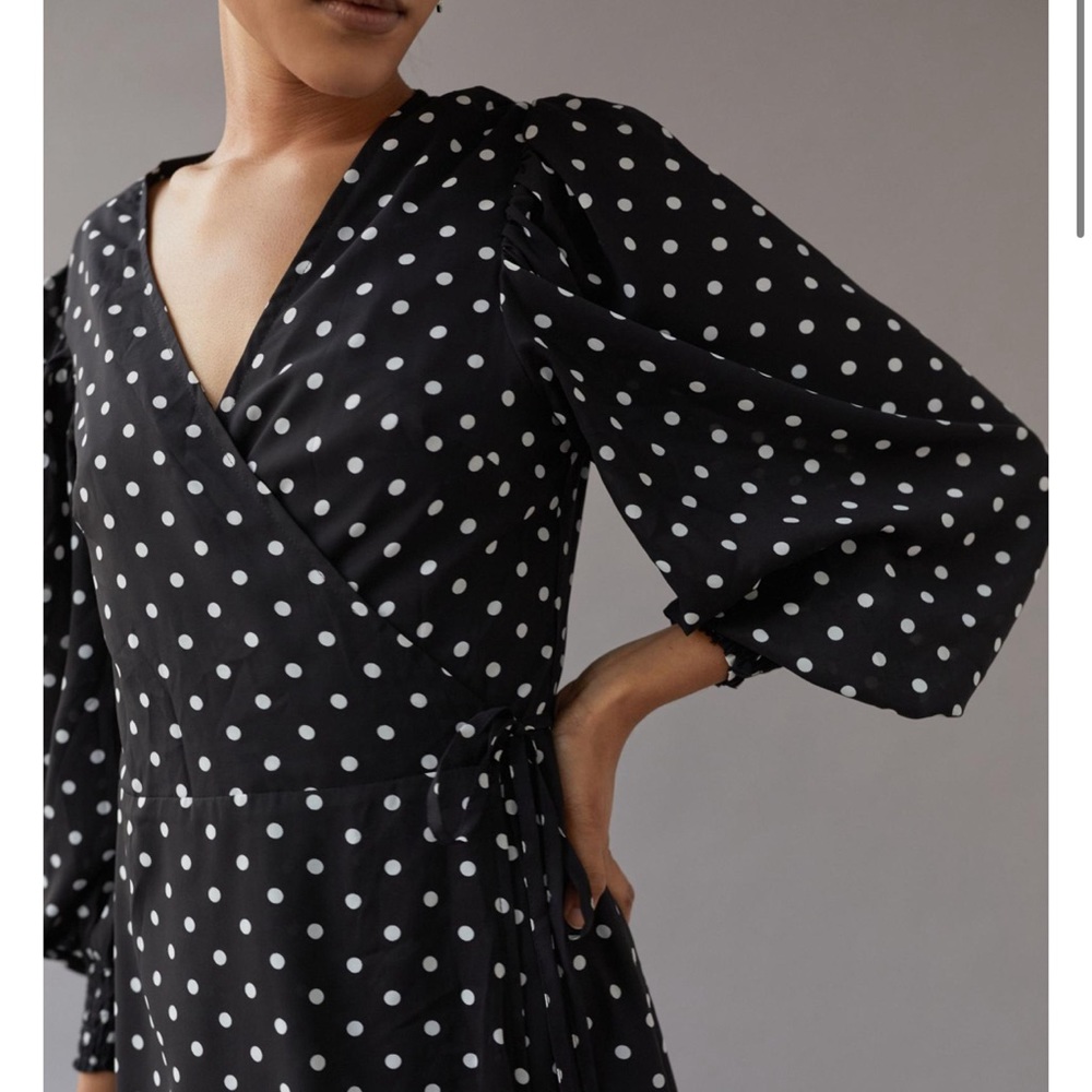 Ghospell polka dot wrap dress. Size small.